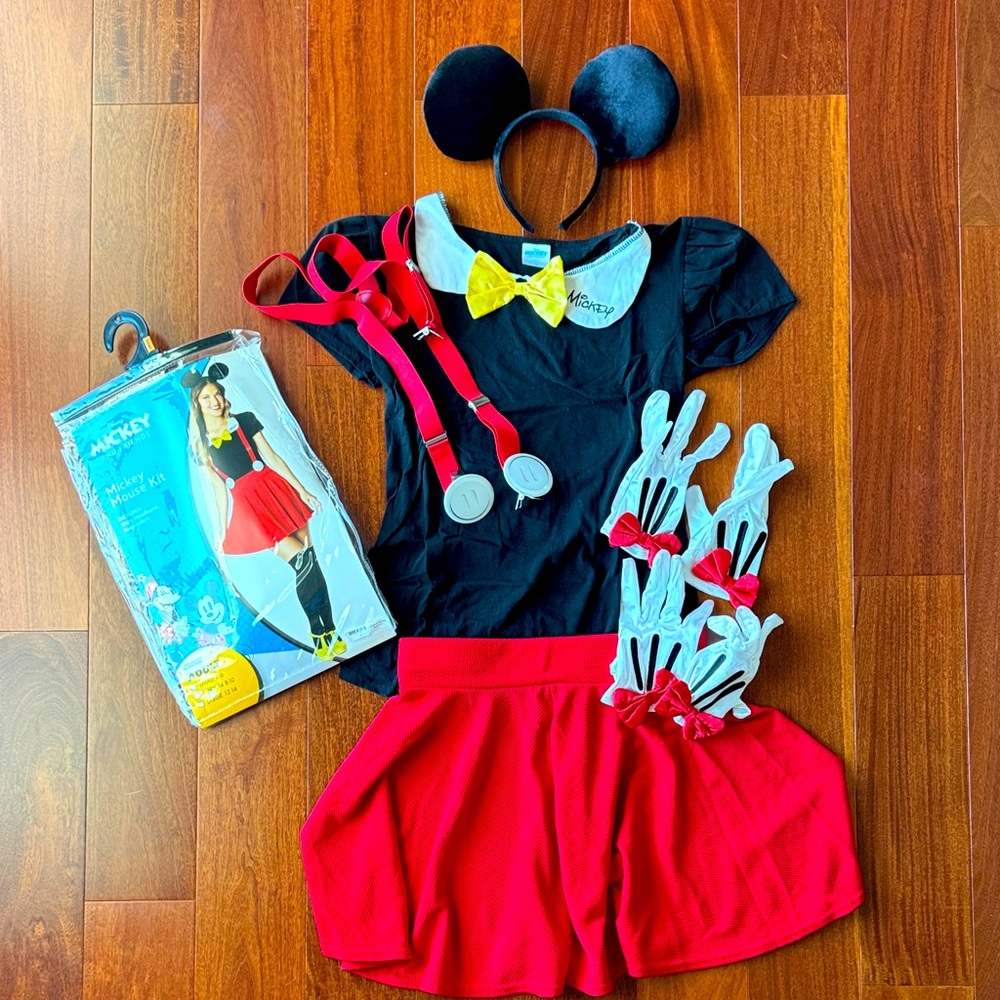 Womens Spirit Halloween Disney Mickey Mouse Costume Set, Sz S 4-6